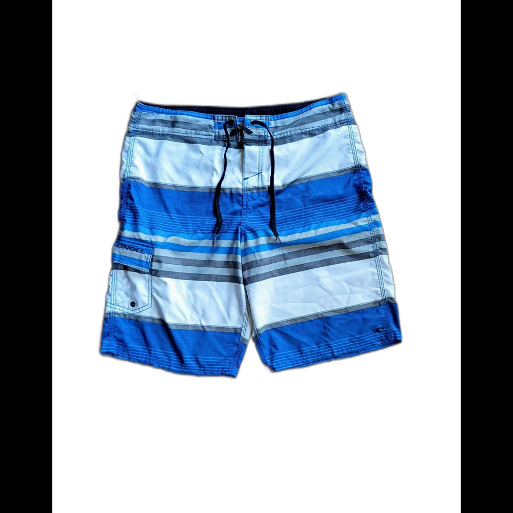 O'Neill Men's Blue Striped Board Shorts 34 10" Inseam